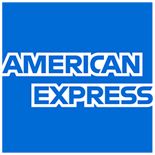 American express logo in blue box